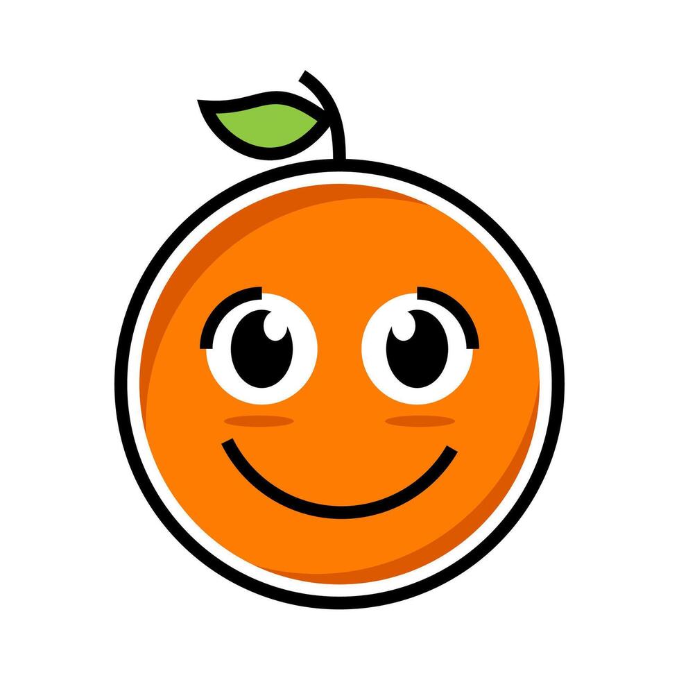 Illustration of a cute smiling orange fruit mascot vector