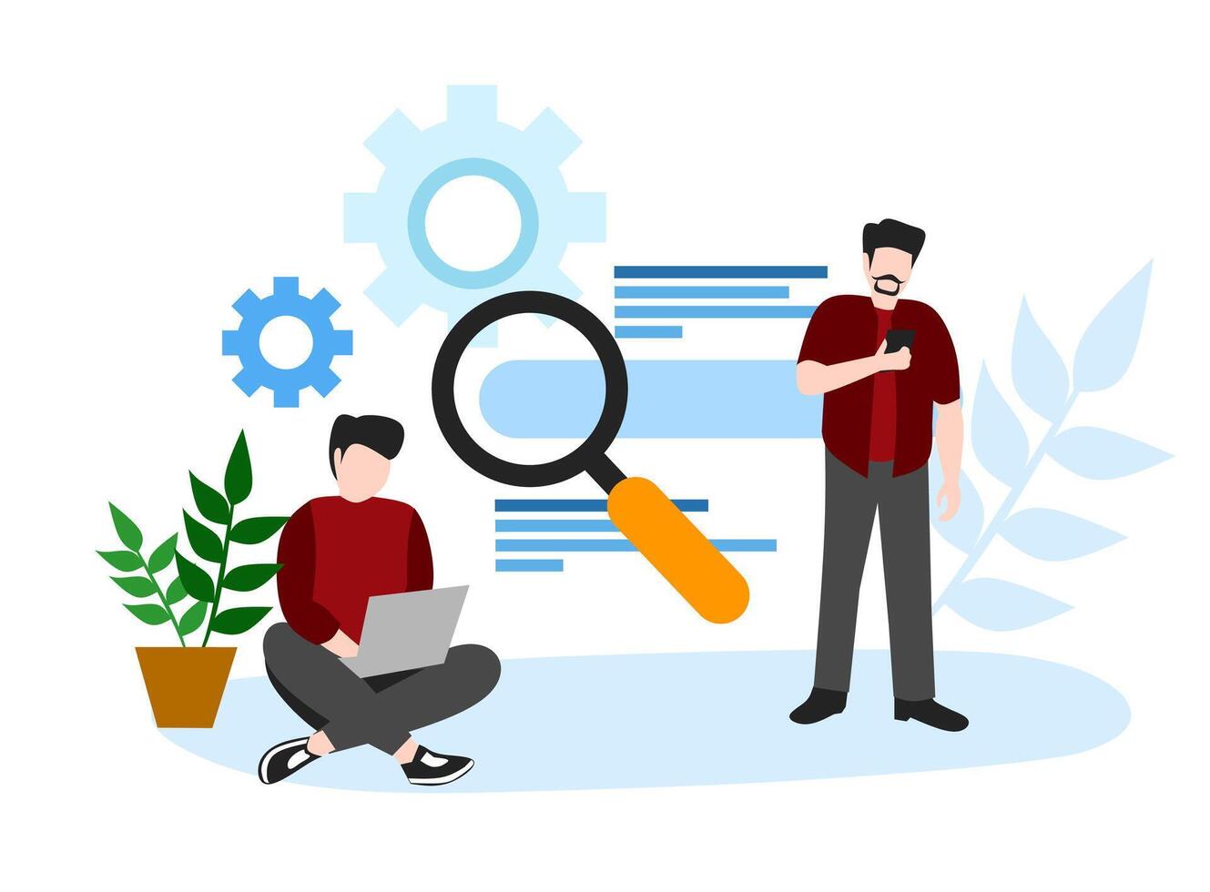 Searching business illustration design vector