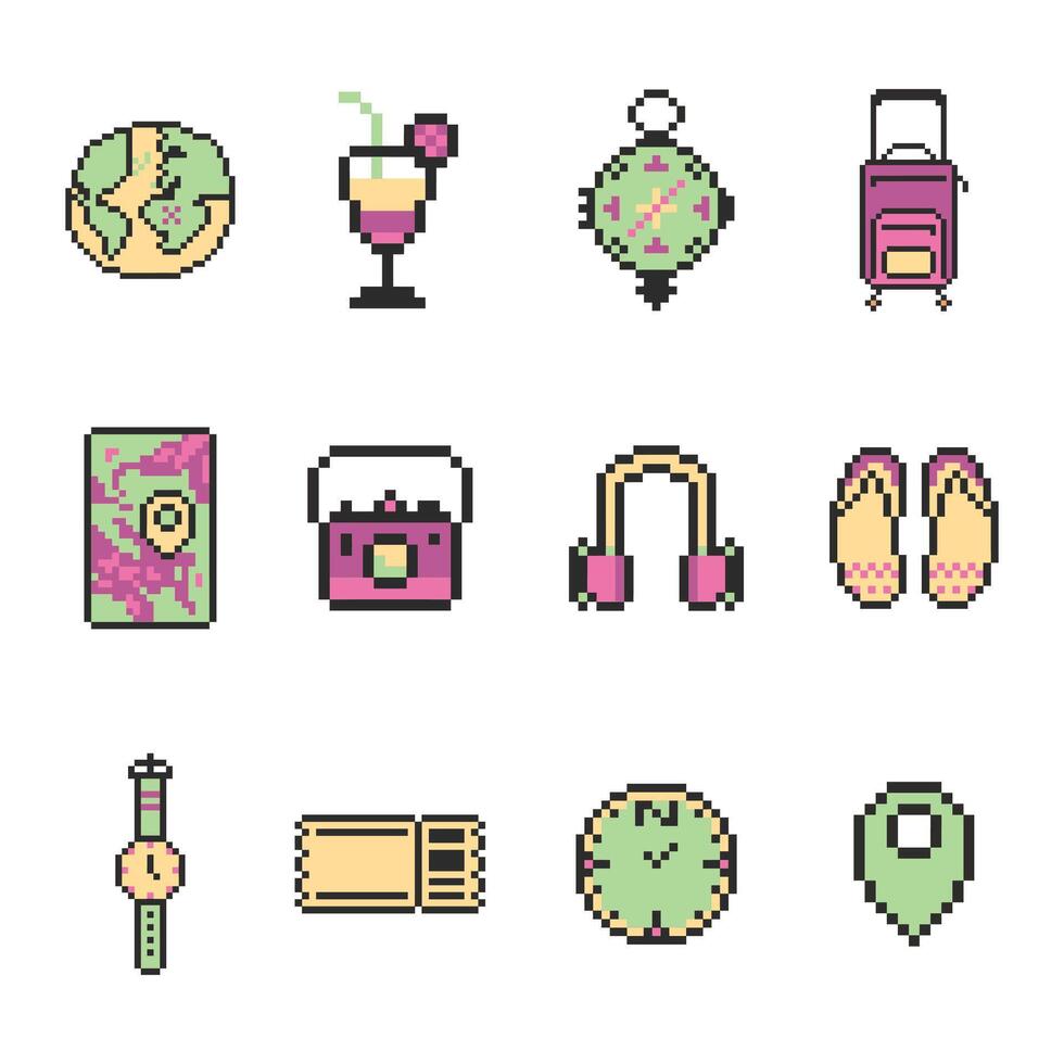travelling objects set pack vector