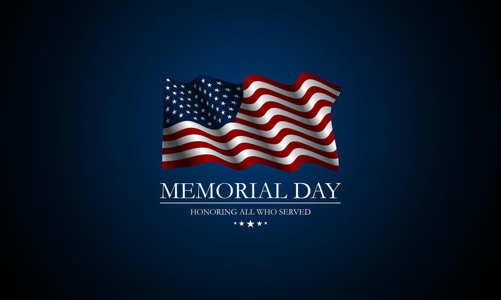 Memorial day background with american flag illustration vector