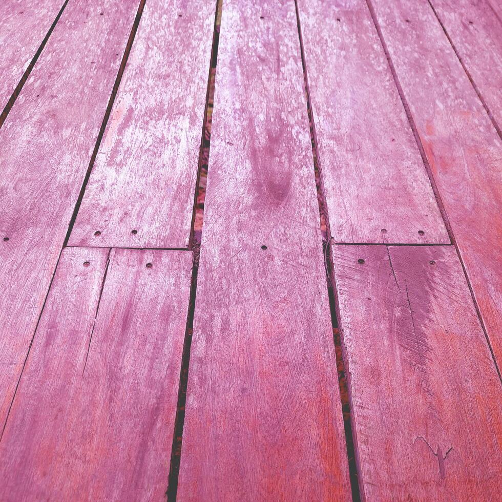 Old wooden floor in the garden. photo