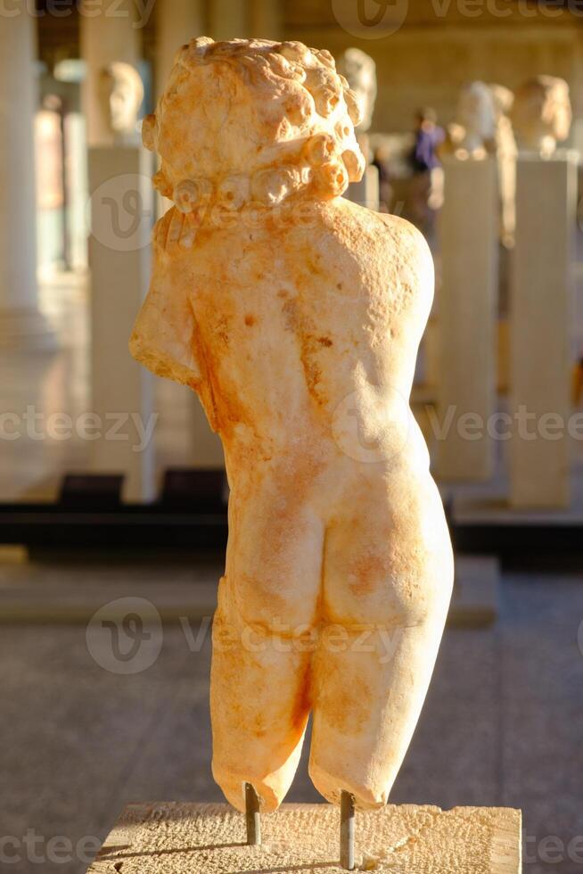 Statue in the Stoa of Attalos building at the Ancient Agora in Athens, Greece photo