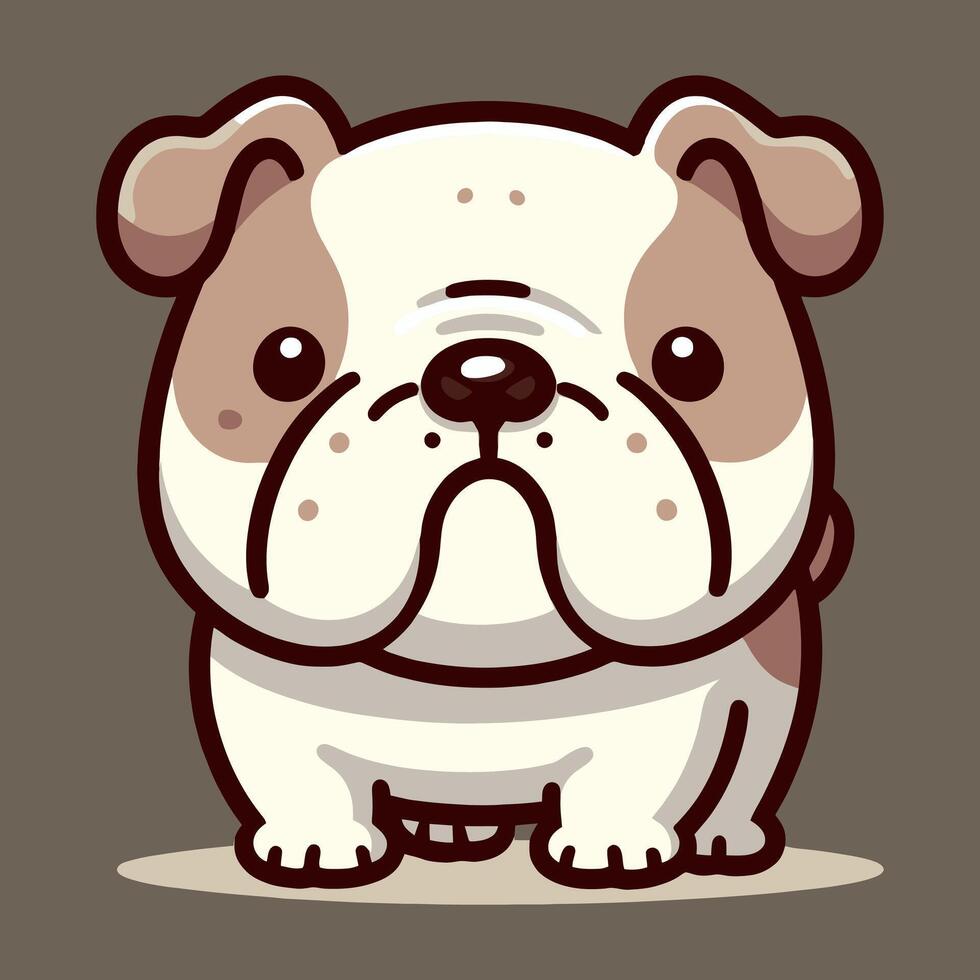 a cartoon bulldog dog with a brown and white face vector