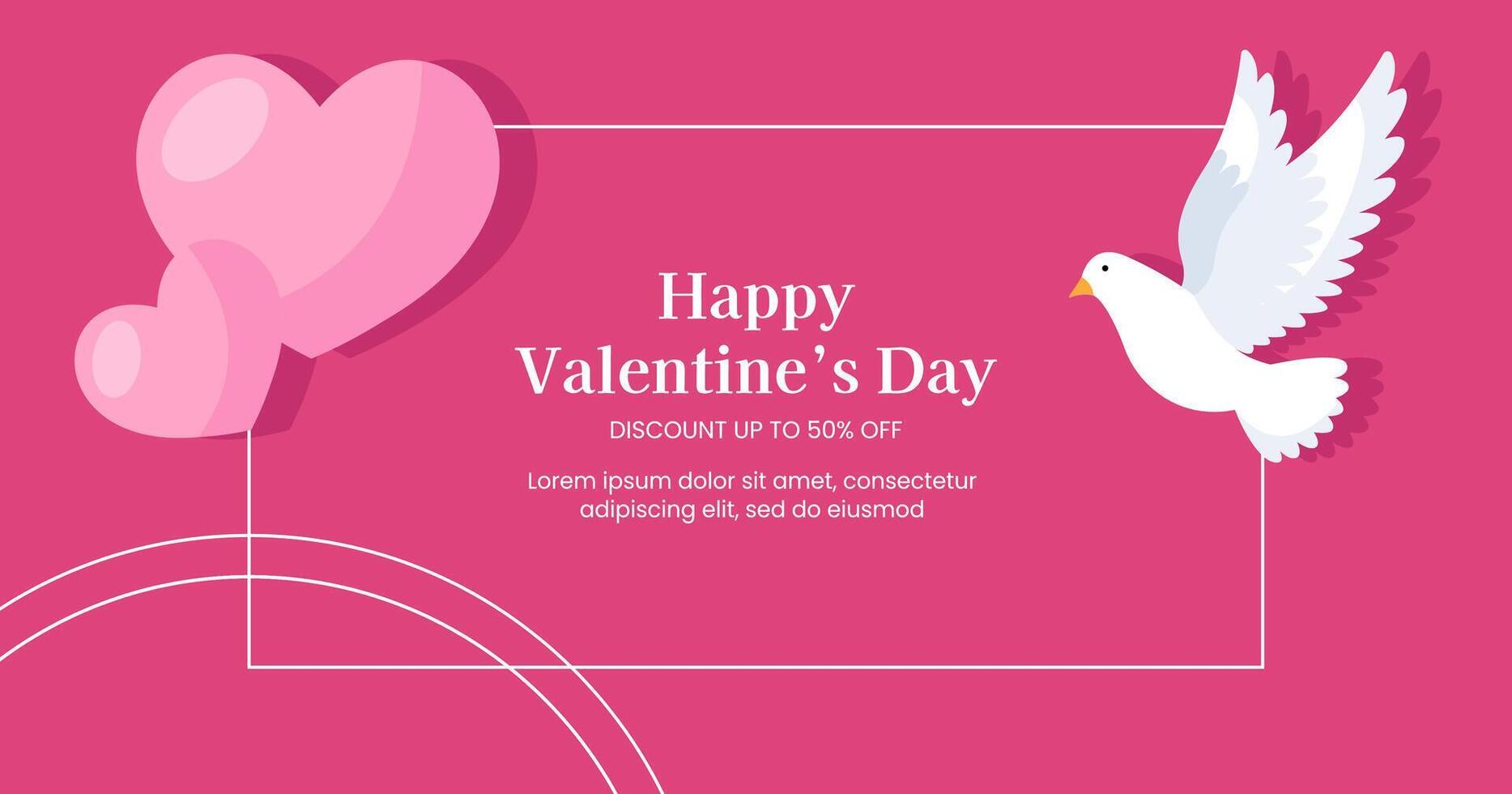 Romantic Valentine Day Social Media Post Illustration in Flat Cartoon Background vector