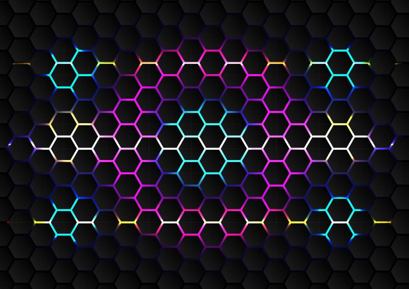 Abstract background with colourful hexagon led vector