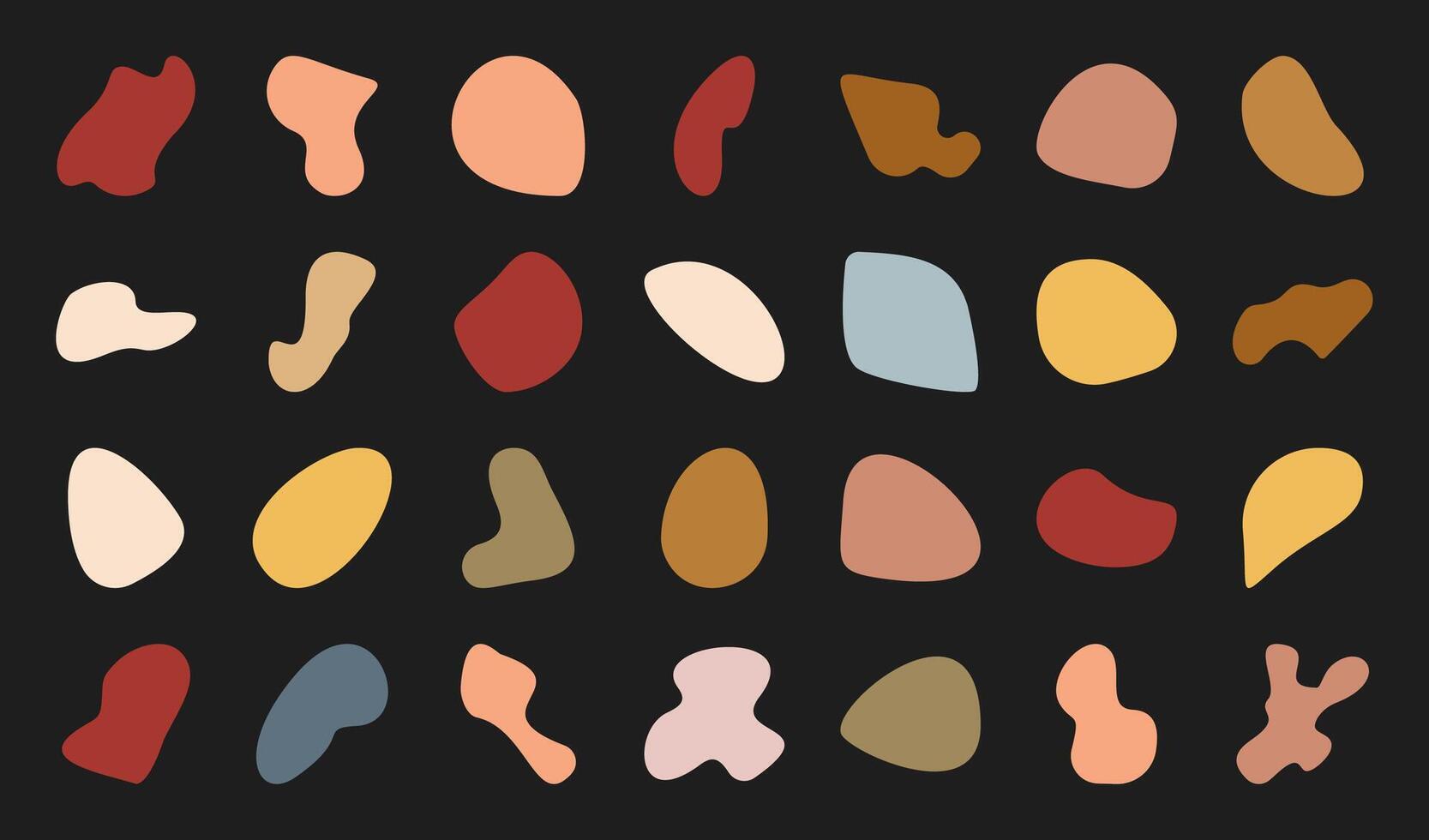 Doodle boho minimal symbol collection, flat abstract asymmetric form graphic, trendy organic random shape design, cute geometric irregular silhouette art, modern liquid amorphous element set, vector