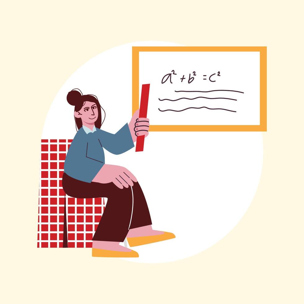student teach colorfull education school illustration vector