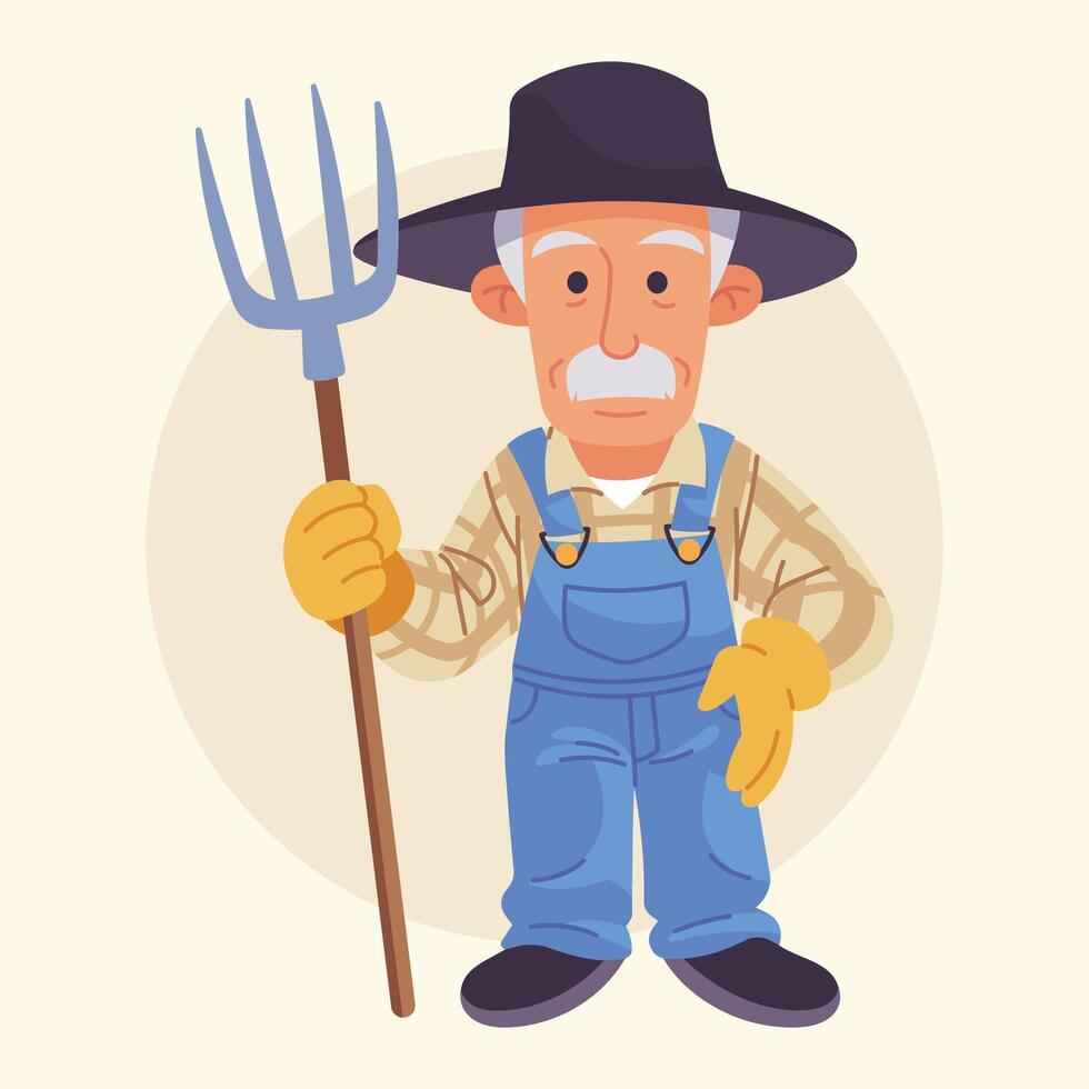 grandfather farmer illustration vector