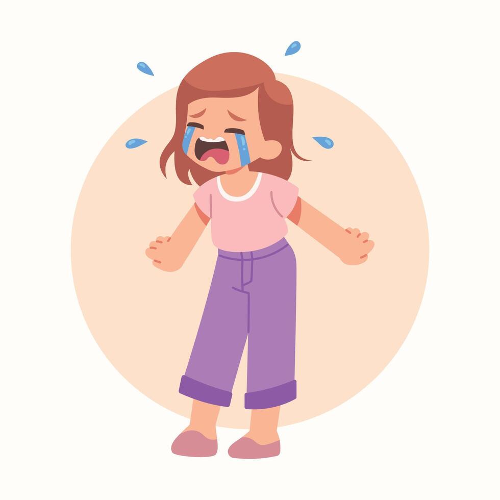 cry kids expression illustration vector
