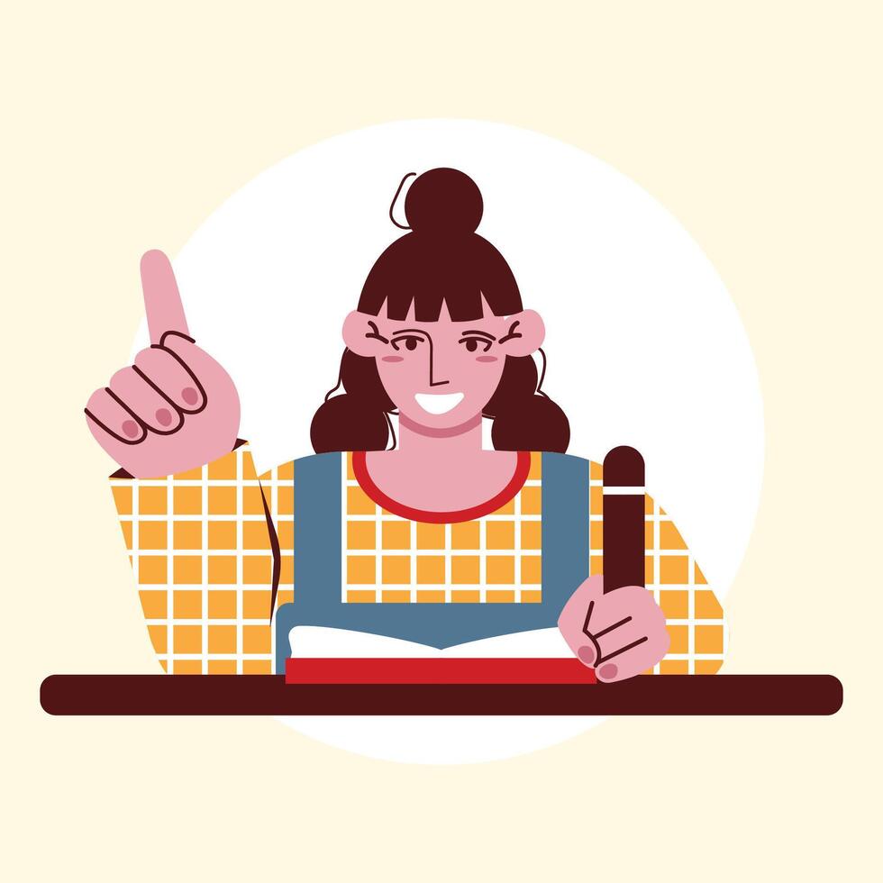 student asking colorfull education school illustration vector