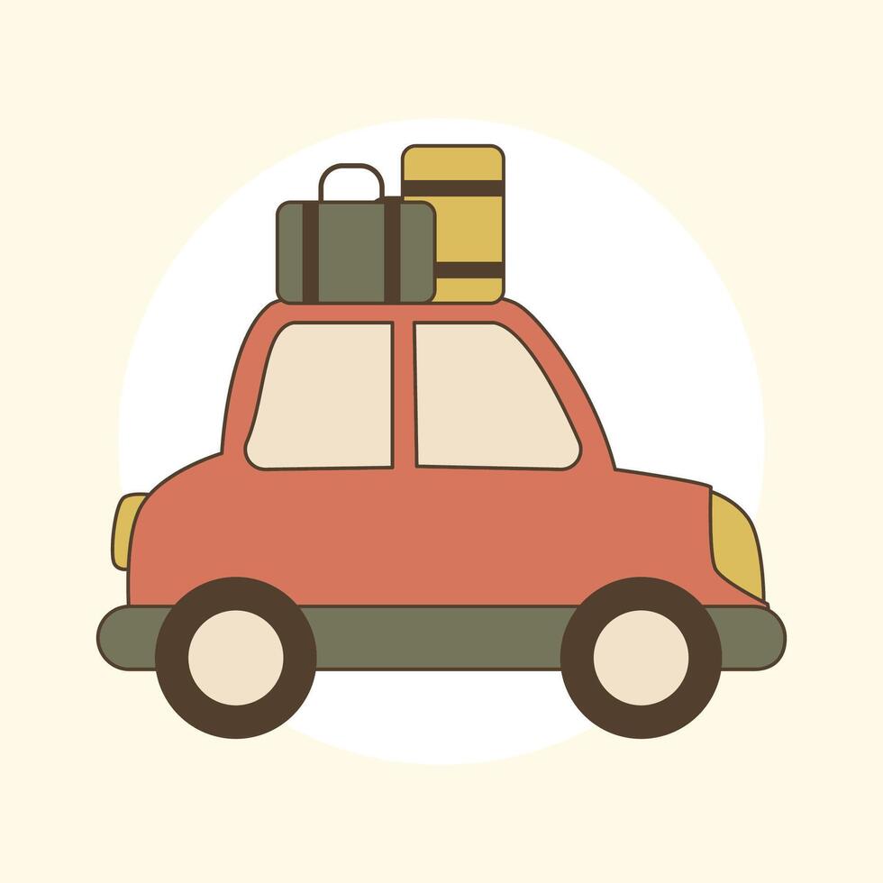 going home ride car ramadhan eid al fitr element illustration vector