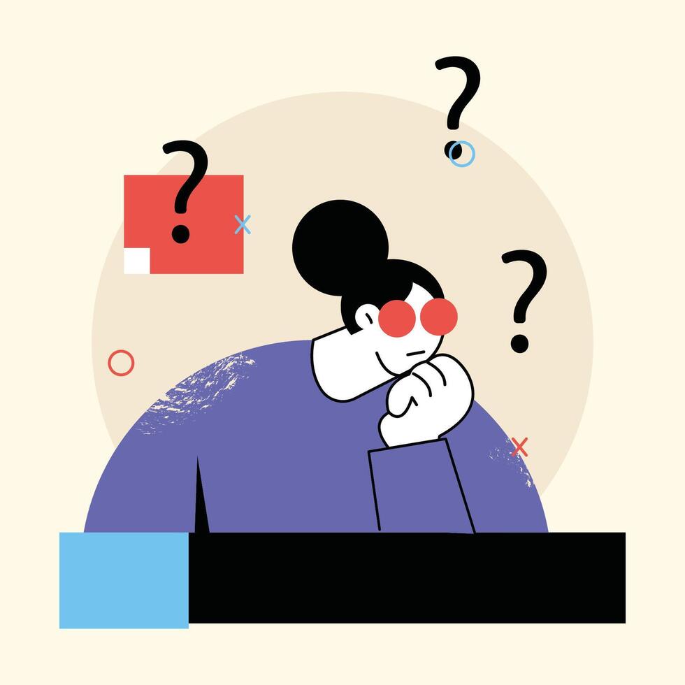 confused abstract people element illustration vector