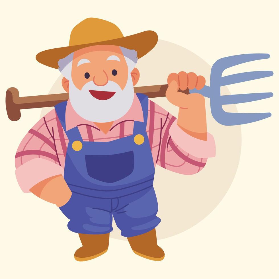 older farmer illustration vector