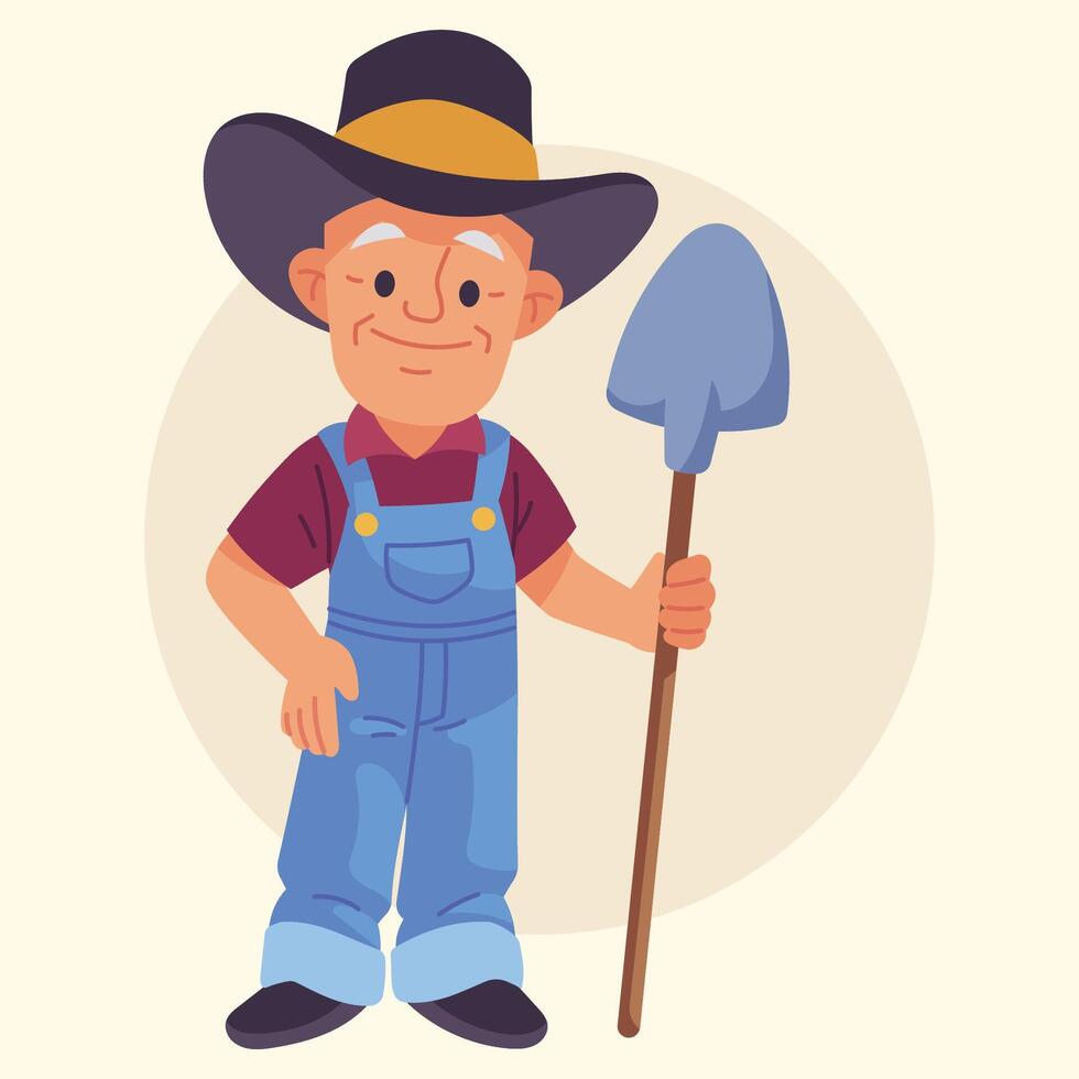 grandpa farmer illustration vector