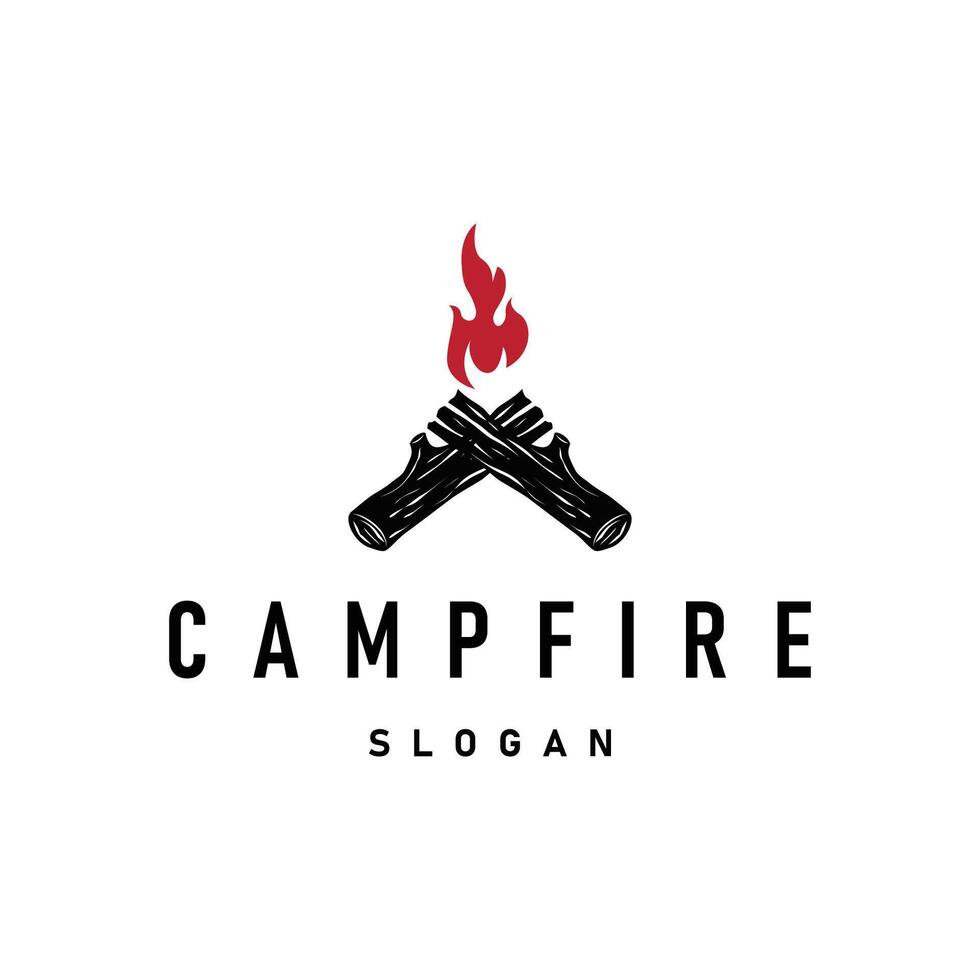bonfire logo camping adventure vector