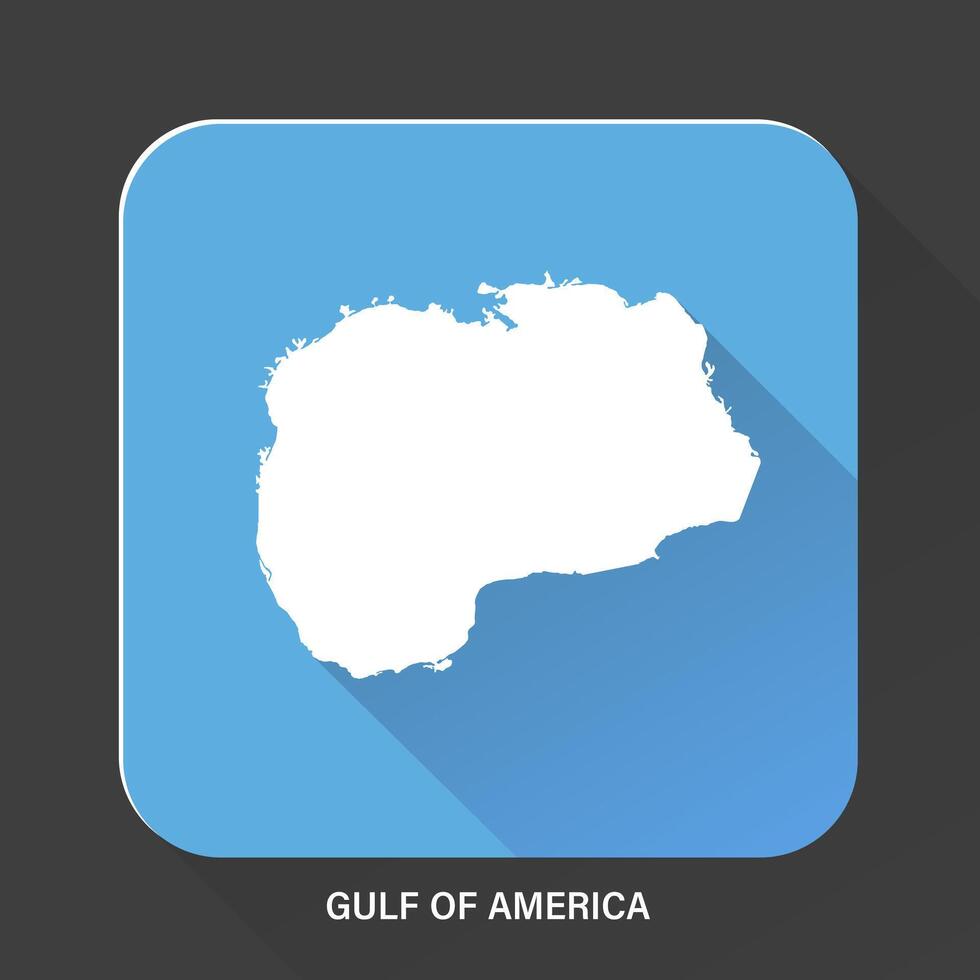 Gulf of America map button. The Gulf of Mexico may be renamed The Gulf of America vector