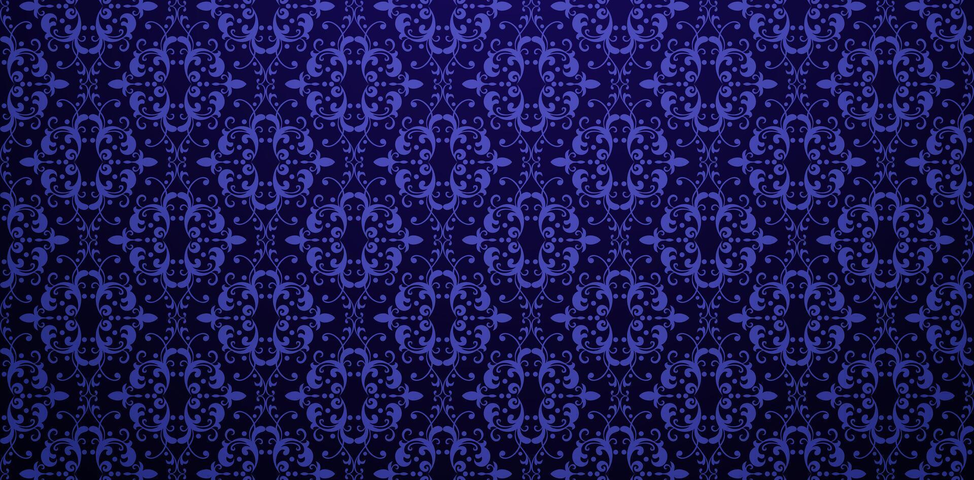 Seamless pattern dark blue backgrounds with damask ornament for blue knitted fabric, Fashionable textiles, book covers, Digital interfaces, prints designs templates material, wedding invitations cards vector