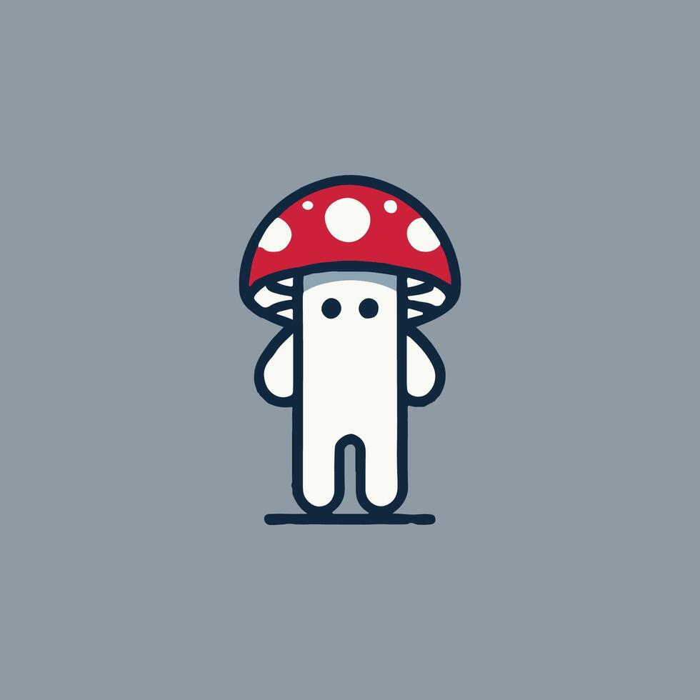 a mushroom with a face on it vector