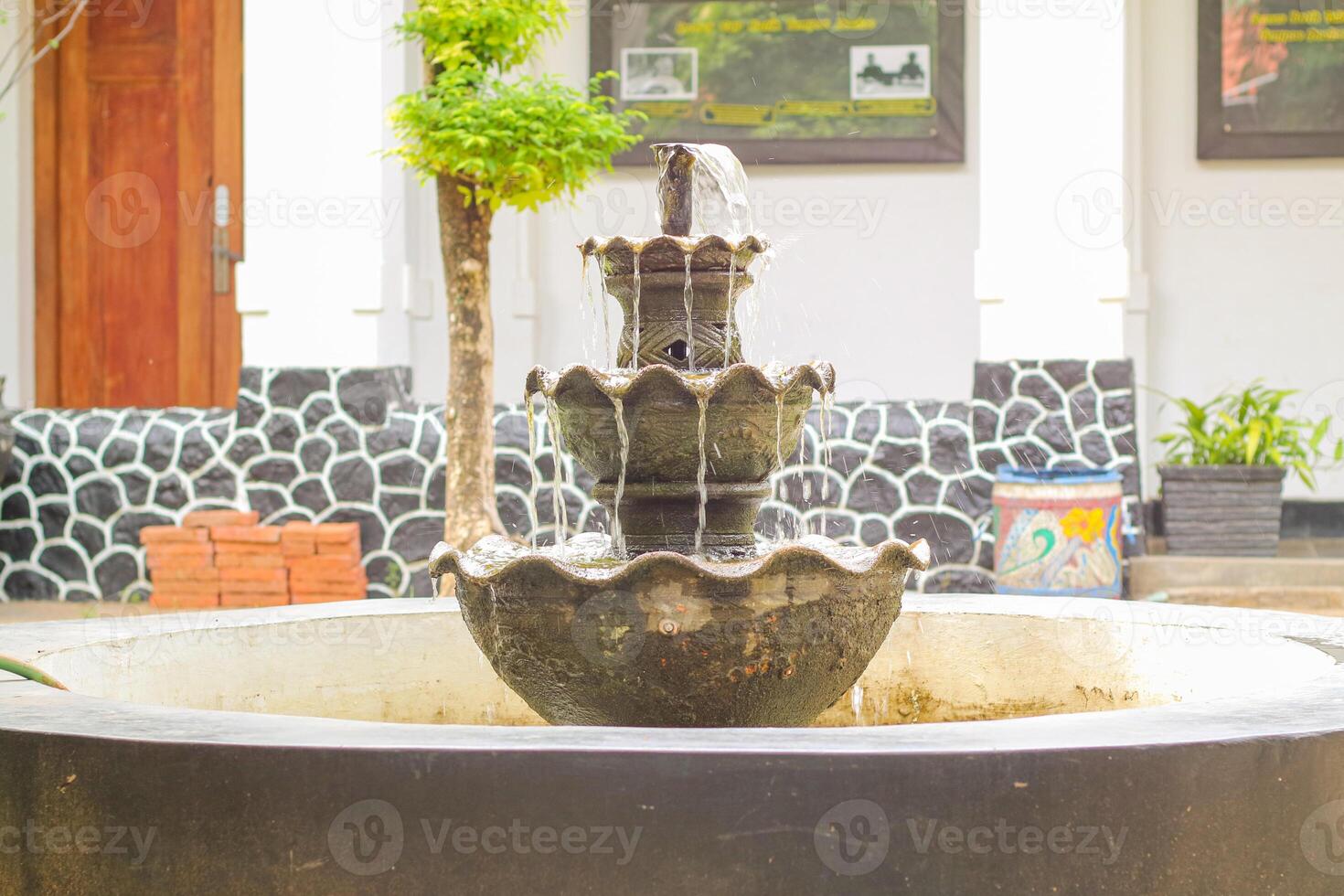 old fountain in the garden photo