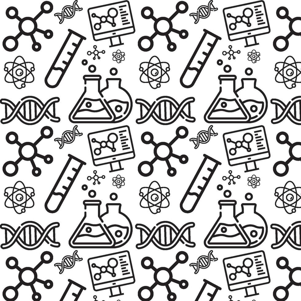 Background with science and chemistry patterns vector