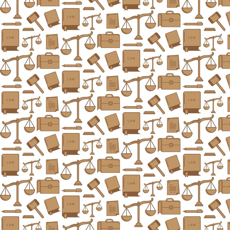 Background with various lawyer icon patterns vector