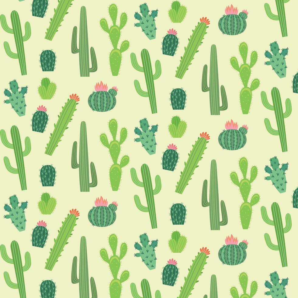 Cactus Pattern Background vector