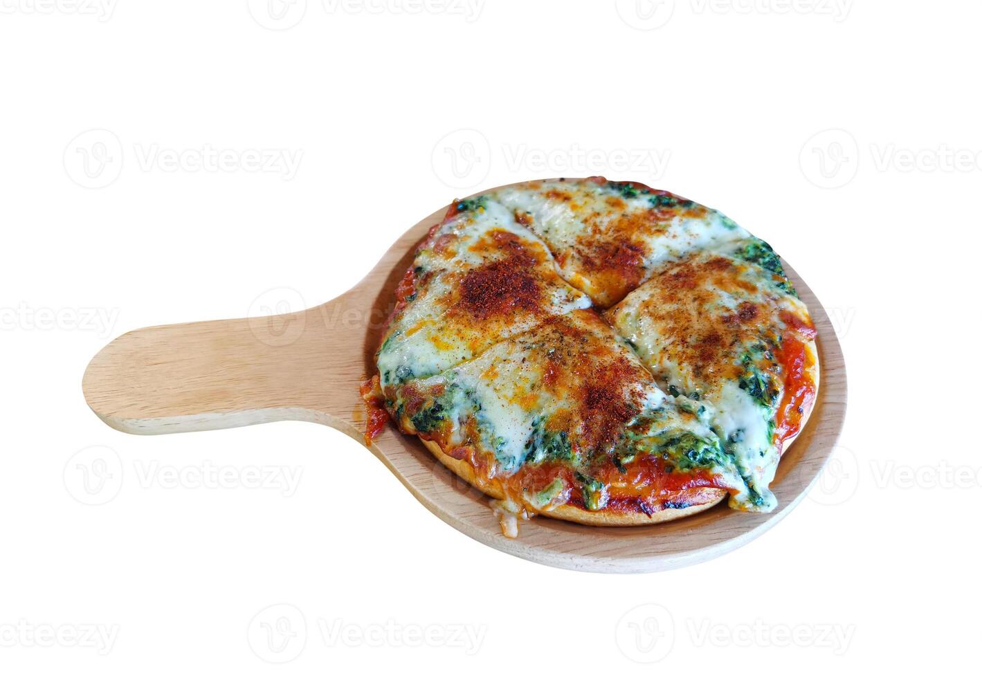 Spinach and Cheese Pizza, Italian food. photo