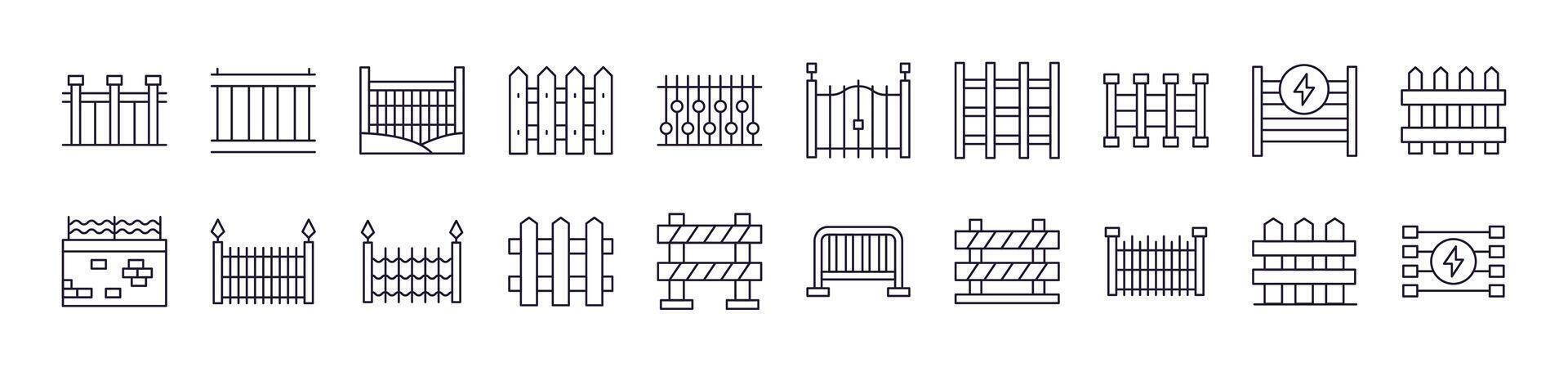 Collection of Signs of Fence for apps, web sites, banners, infographics and other types of design vector