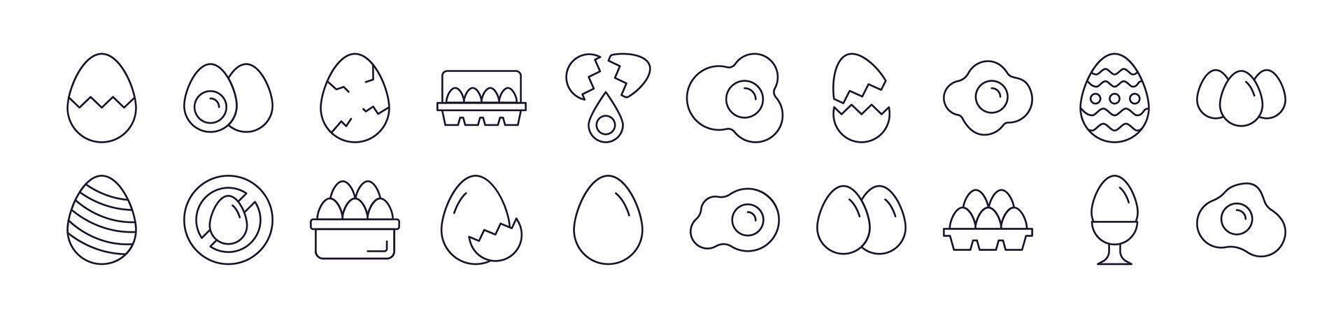 Eggs Related Image Collection. Editable Stroke. Perfect for Infographics, Articles, Books, Flyers, Banners vector