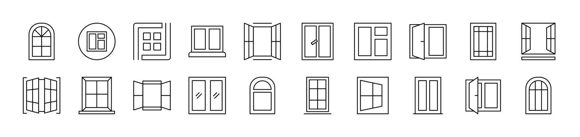 Outline Simple Linear Icon Collection. Editable Stroke. Suitable for Web Sites, Books, Cards, Apps vector