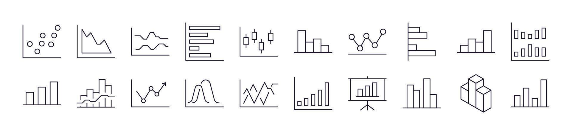 Progress Bar, Growth, Diagram Related Image Collection. Editable Stroke. Perfect for Infographics, Articles, Books, Flyers, Banners vector