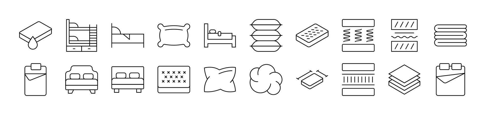 Pillow, Cushion Outline Image Collection. Editable Stroke. Perfect for Infographics, Articles, Books, Flyers, Banners vector
