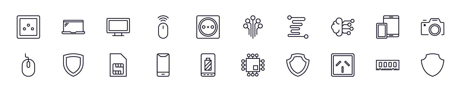 Electronics images collection. Simple linear illustration that can be used as an design element for apps and websites vector