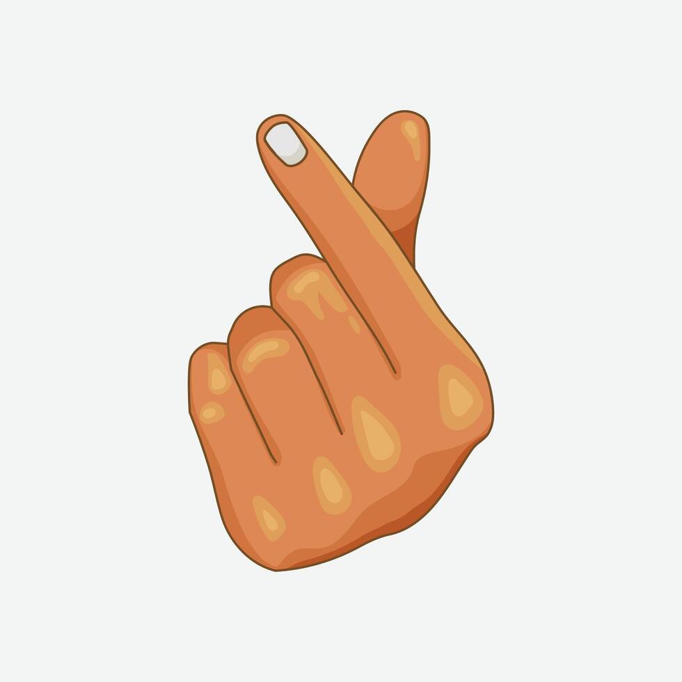 Human hand showing a sign heart,Korean heart sign for love vector