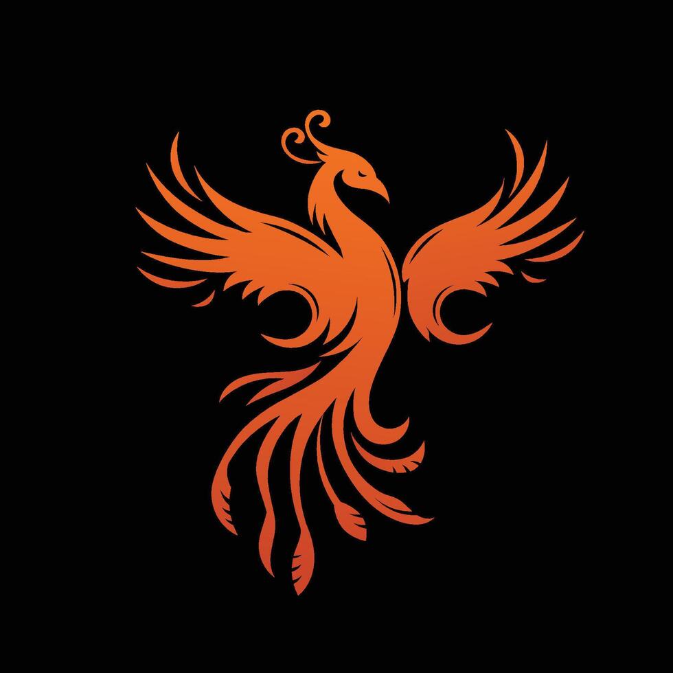 Phoenix symbol of mythological bird vector
