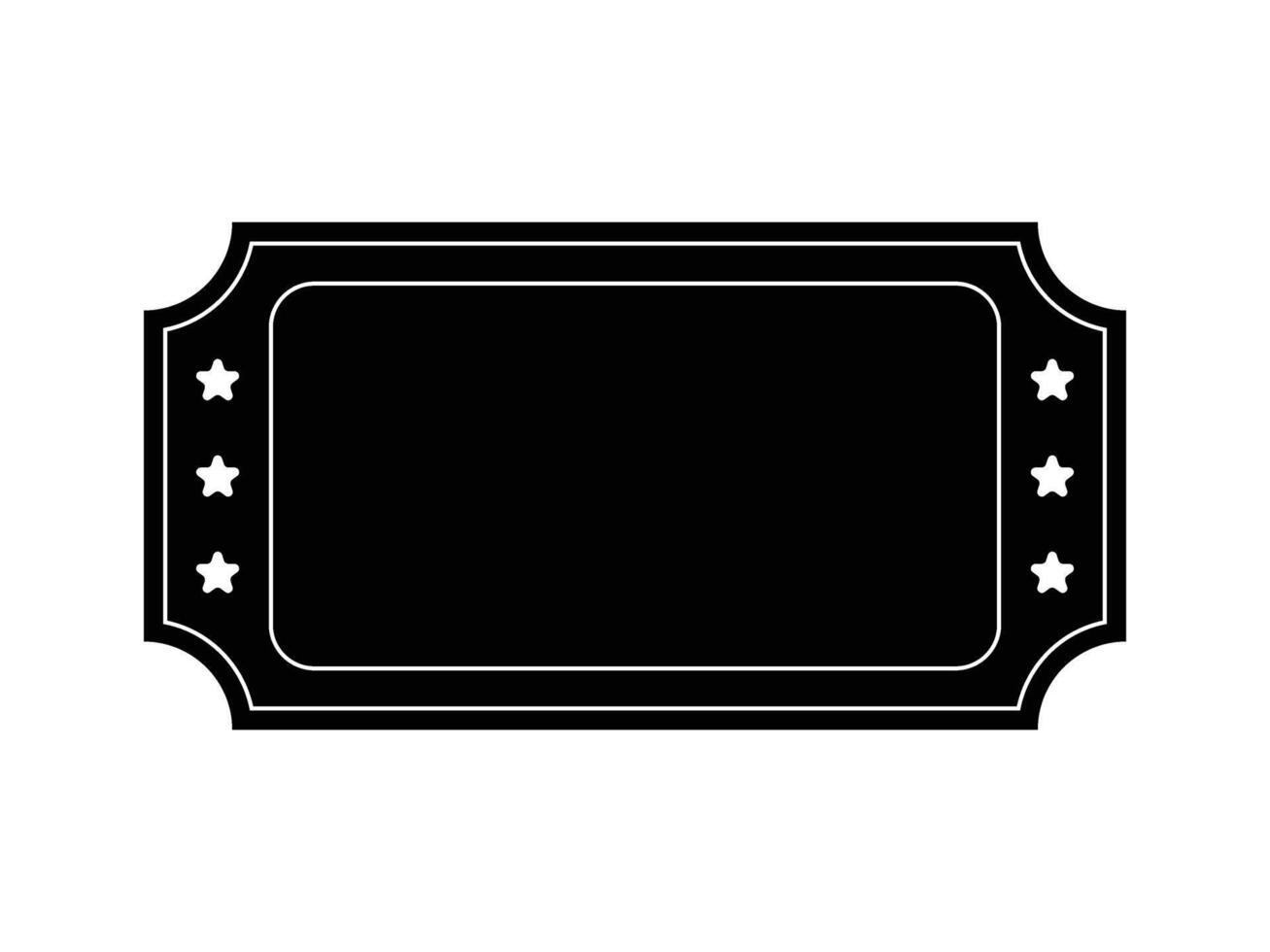 blank black ticket template design vector