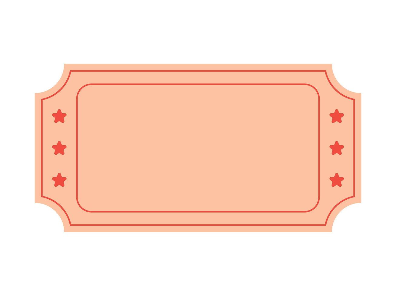 Old blank ticket template design vector