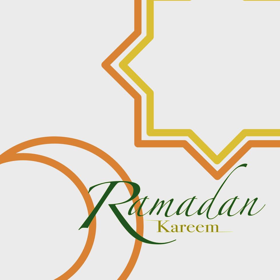 Ramadan Kareem design with crescent and star Islamic holy month greetings vector