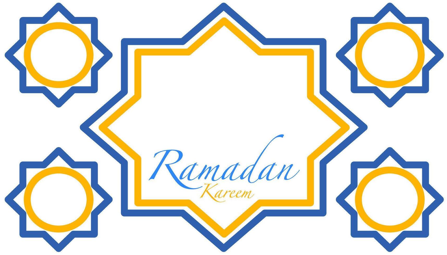 Ramadan Kareem design with geometric stars and circles Festive Islamic greetings vector