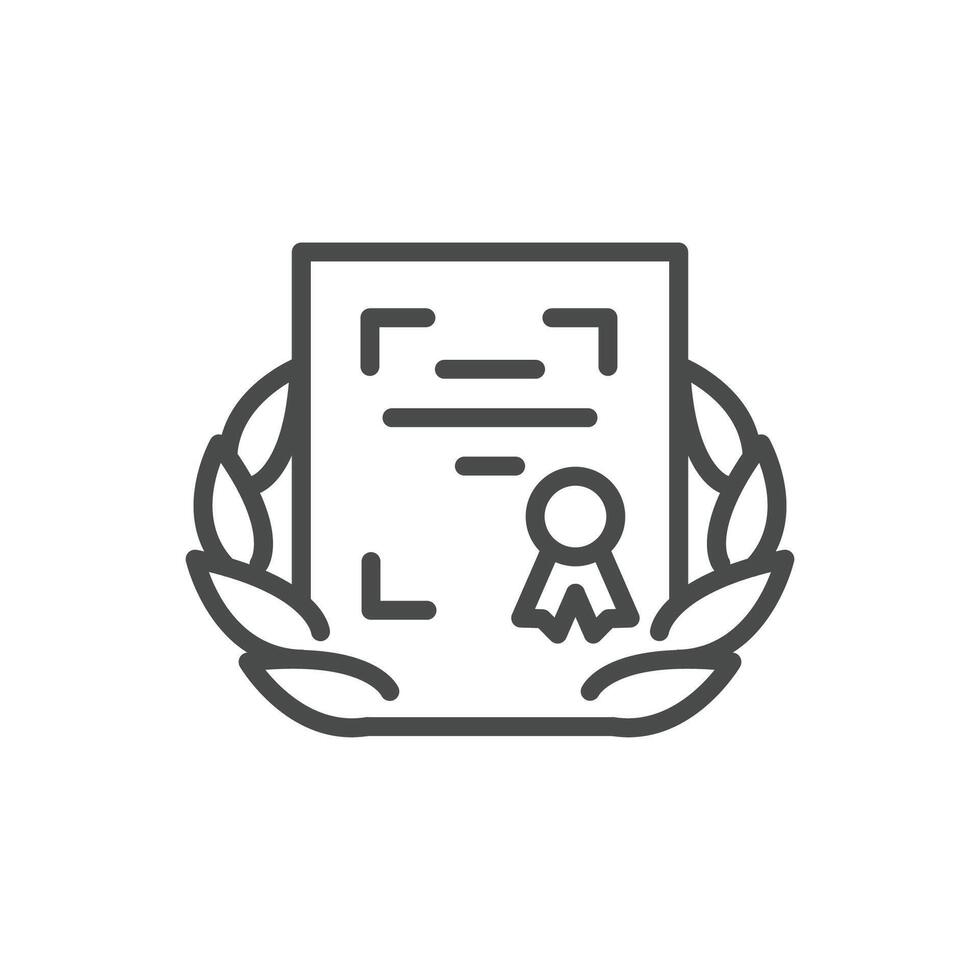 certificate line icon design good for mobile app vector