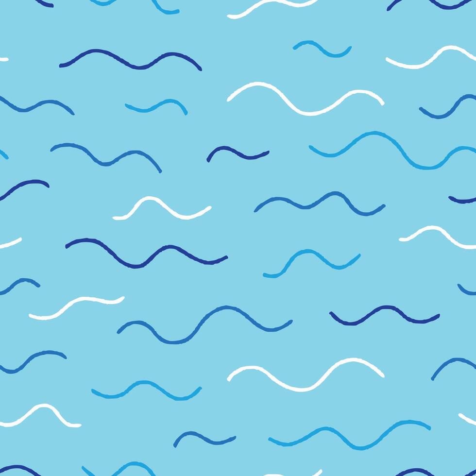 Bunch of Wave Seamless Pattern illustration Design vector