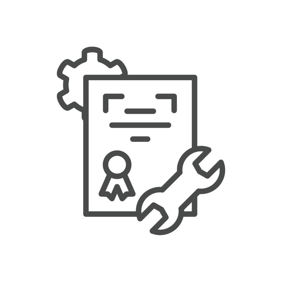 certificate of engineering line icon design good for web or mobile app vector