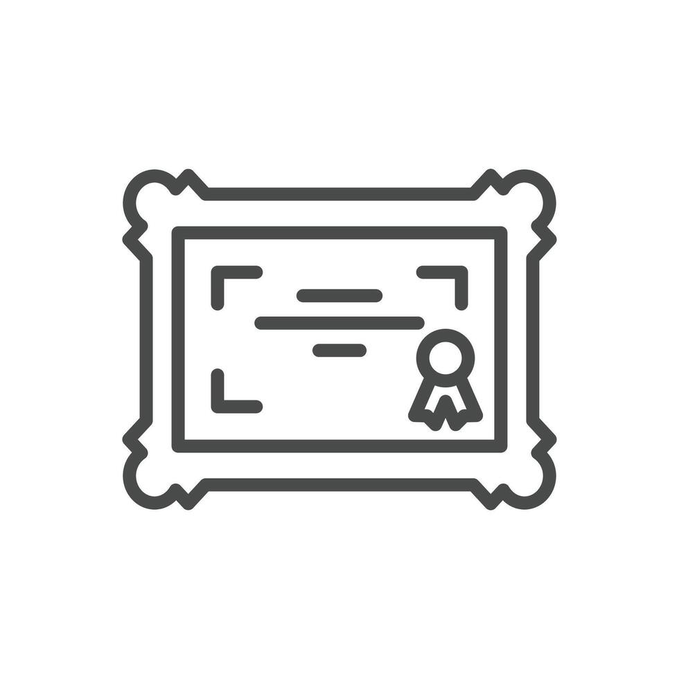certificate with border line icon design good for web or mobile app vector