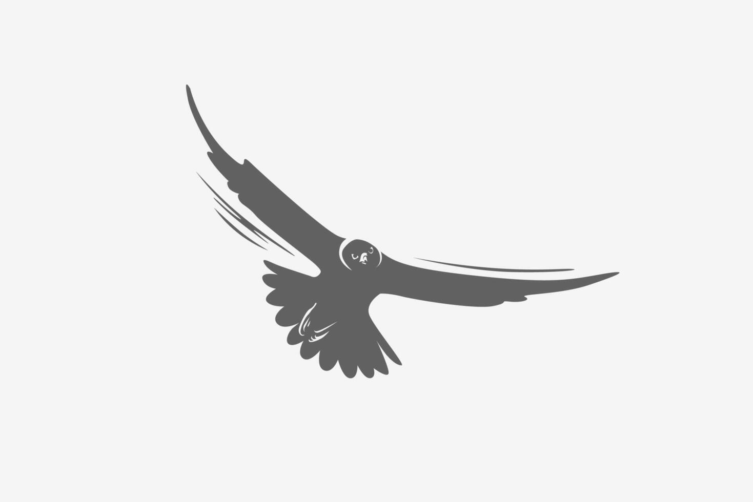 Falcon enjoy flying with moving effect at the wings silhouette logo vector