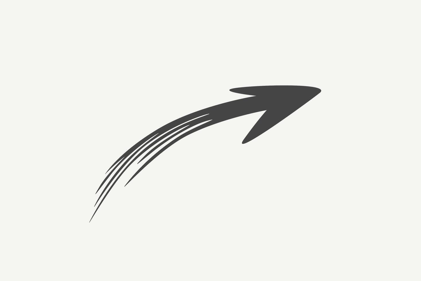 hand drawing style arrow move up fast logo or symbol vector