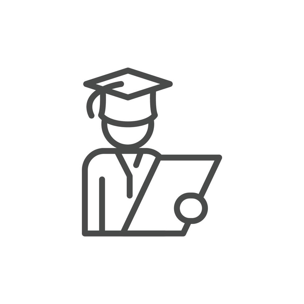 degree outline icon design good for web or mobile app vector