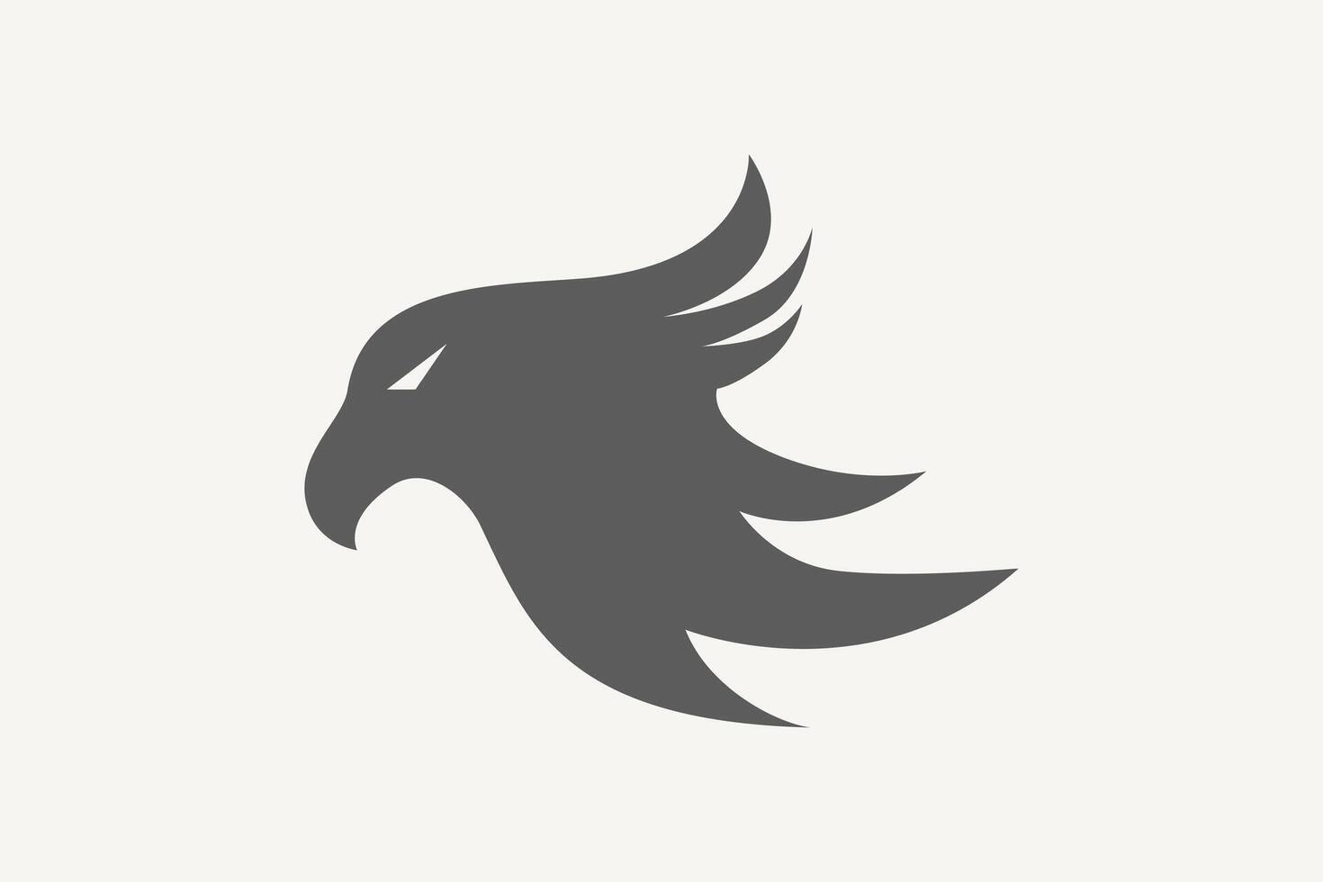 Simple eagle head abstract silhouette logo vector
