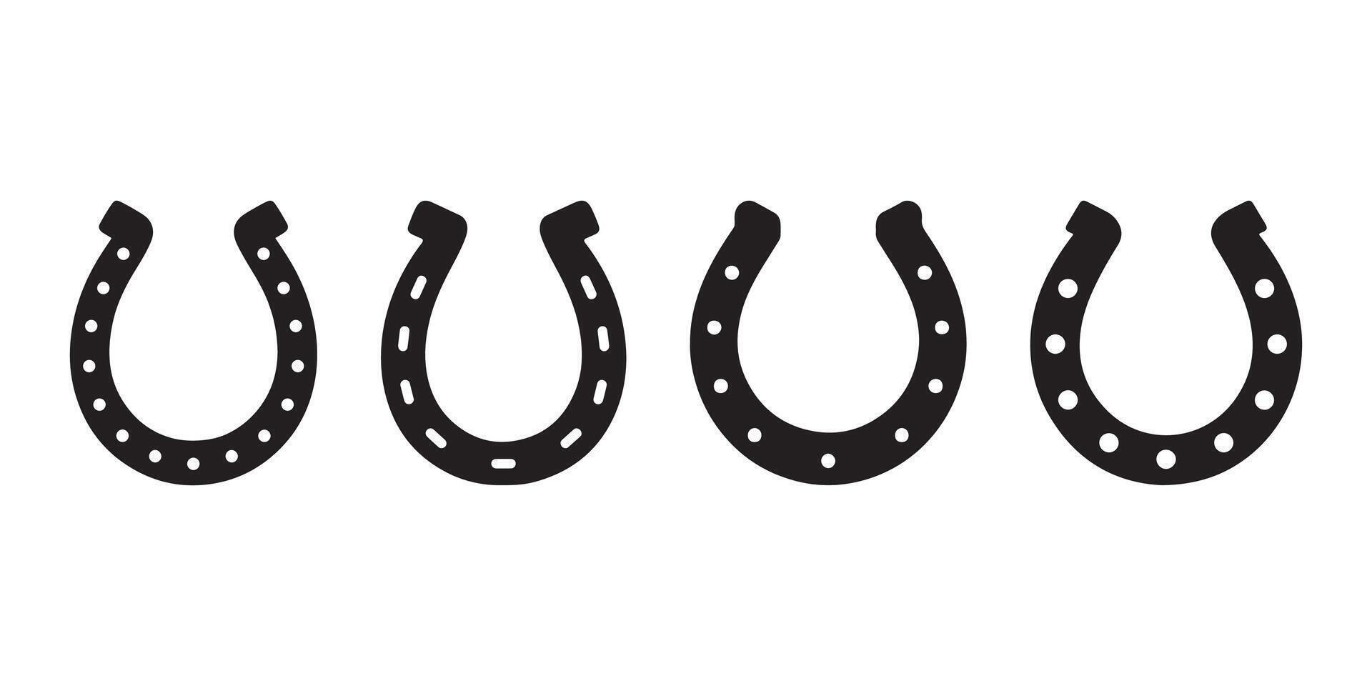 horseshoe glyph line icon set, Horseshoes icon. vector
