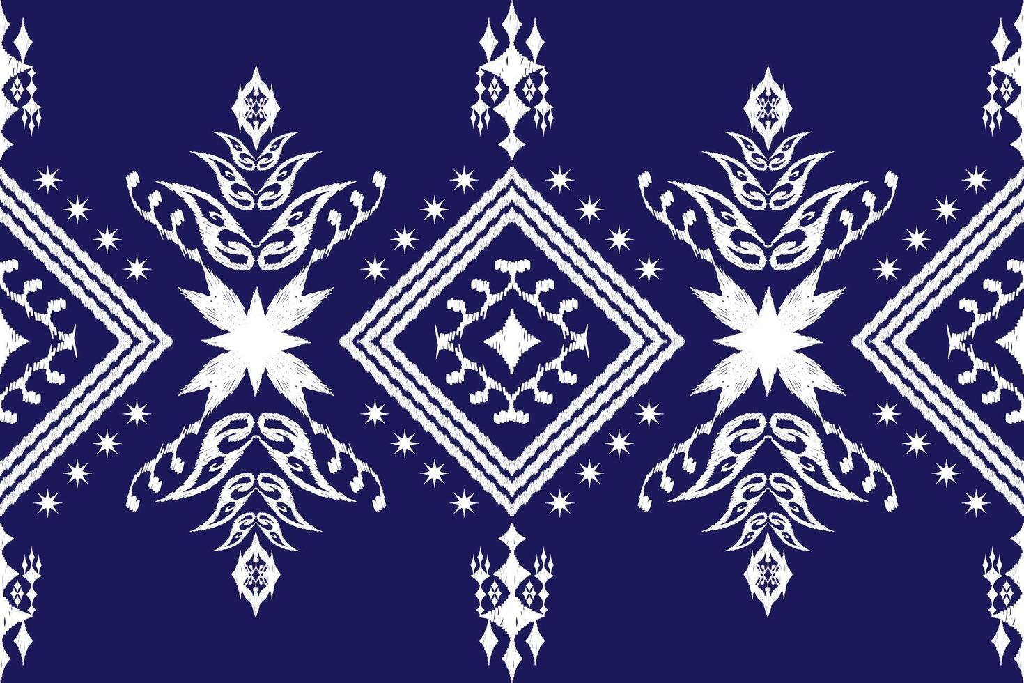 folklore ornament geometric ethnic pattern traditional on blue background vector