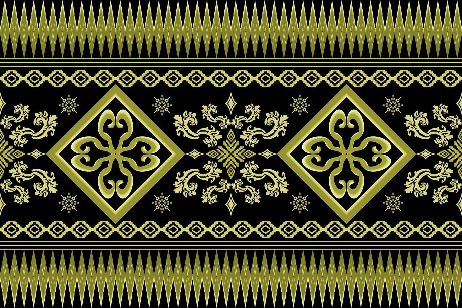 geometric ethnic oriental pattern traditional .Aztec style embroidery abstract on black background vector